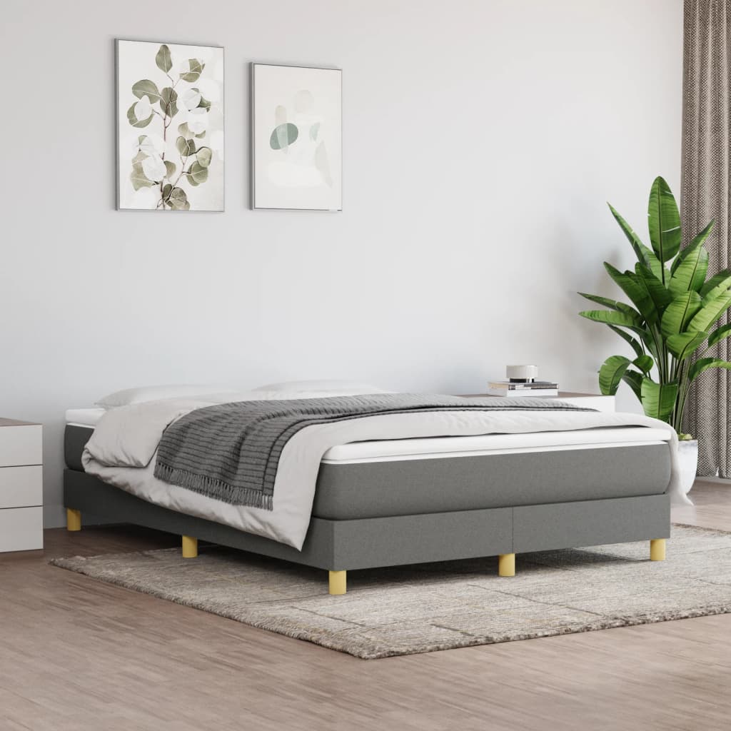 Boxspringbettgestell Dunkelgrau 140x190 cm Stoff