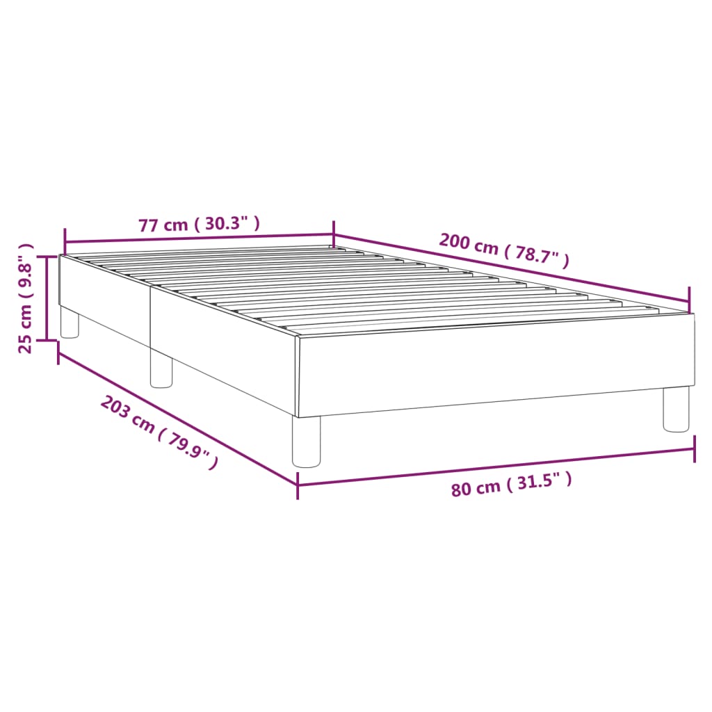 Boxspringbettgestell Grau 80x200 cm Kunstleder
