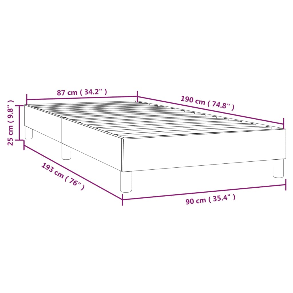 Boxspringbettgestell Schwarz 90x190 cm Kunstleder