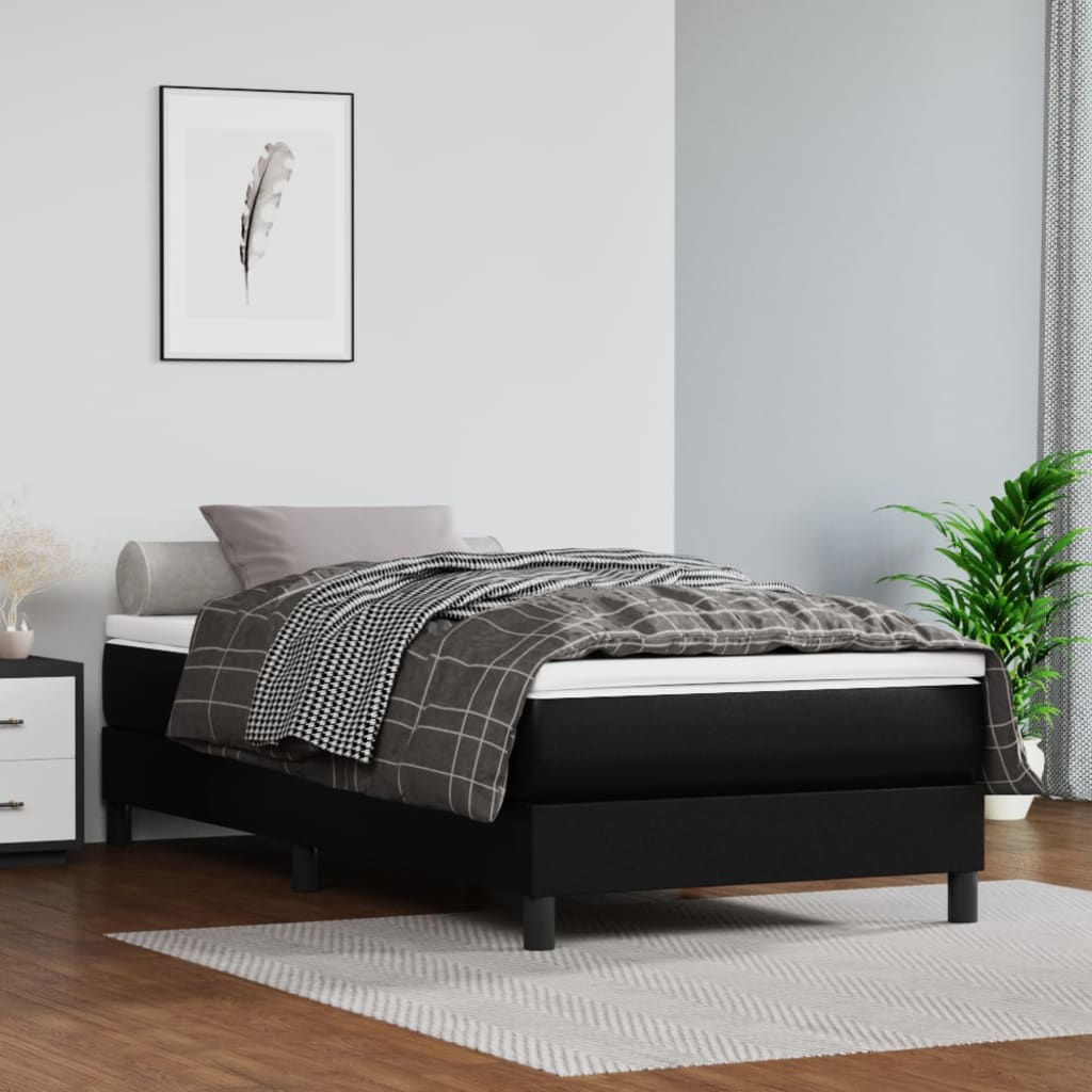 Boxspringbettgestell Schwarz 90x190 cm Kunstleder