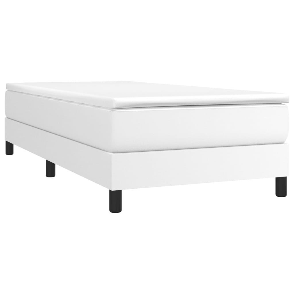 Boxspringbettgestell Weiß 90x190 cm Kunstleder