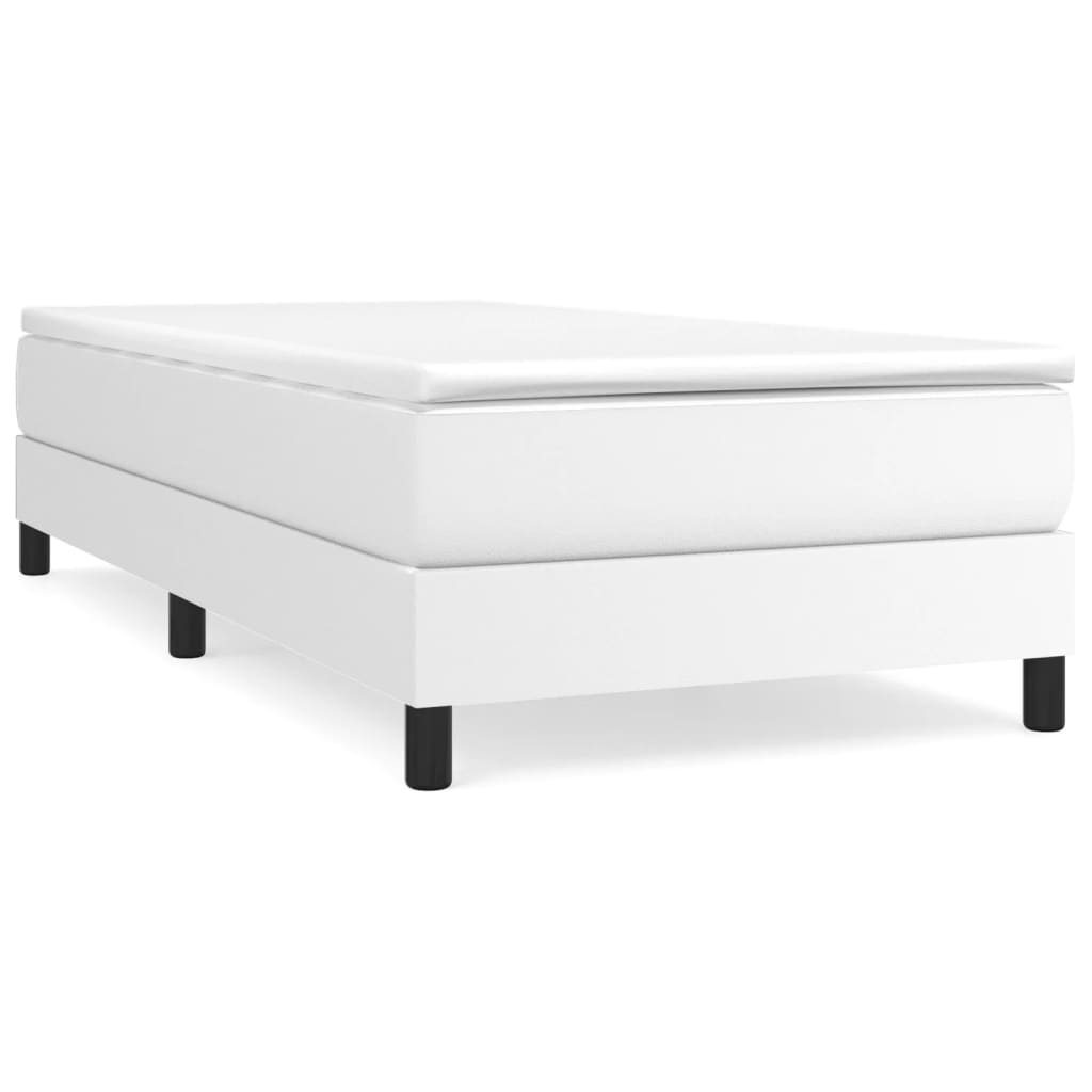 Boxspringbettgestell Weiß 90x200 cm Kunstleder