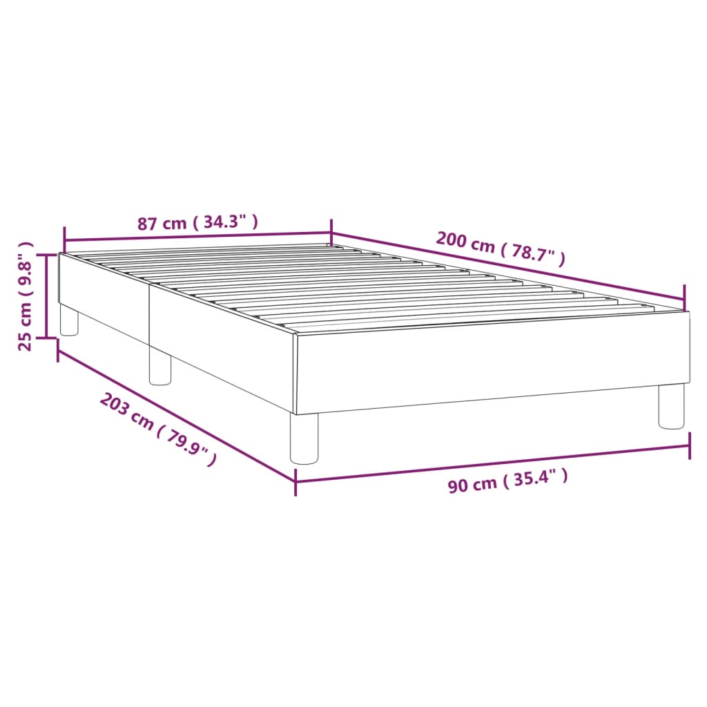 Boxspringbettgestell Creme 90x200 cm Kunstleder