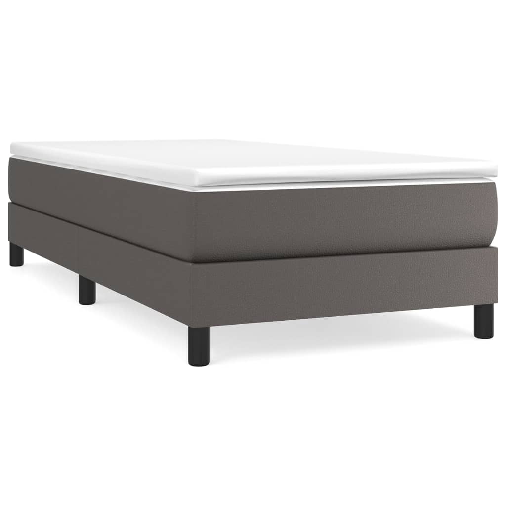 Boxspringbettgestell Grau 90x200 cm Kunstleder