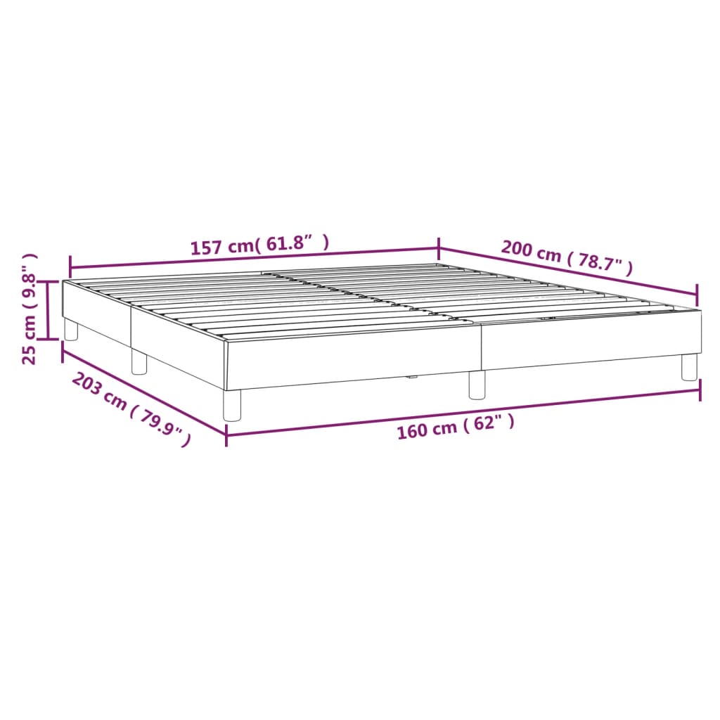 Boxspringbettgestell Grau 160x200 cm Kunstleder