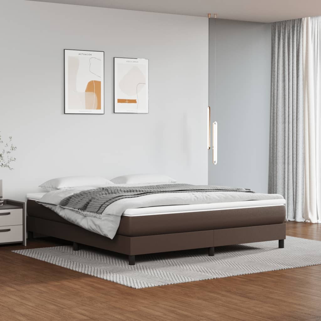 Boxspringbettgestell Braun 180x200 cm Kunstleder
