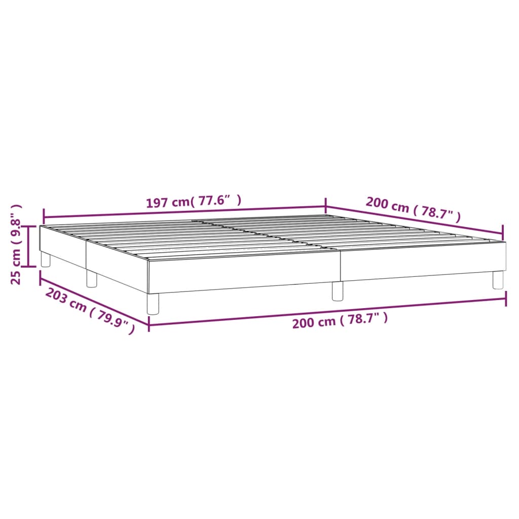 Boxspringbettgestell Grau 200x200 cm Kunstleder
