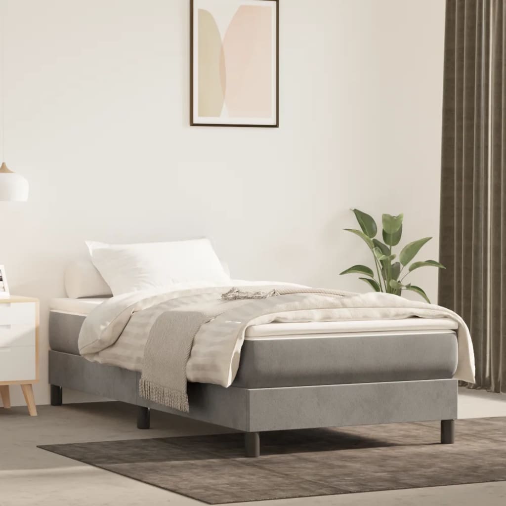 Boxspringbettgestell Hellgrau 80x200 cm Samt