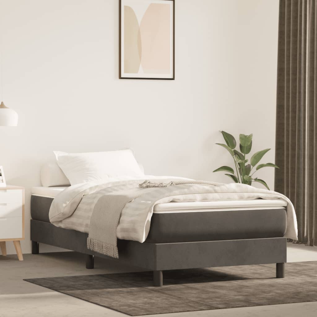 Boxspringbettgestell Dunkelgrau 80x200 cm Samt