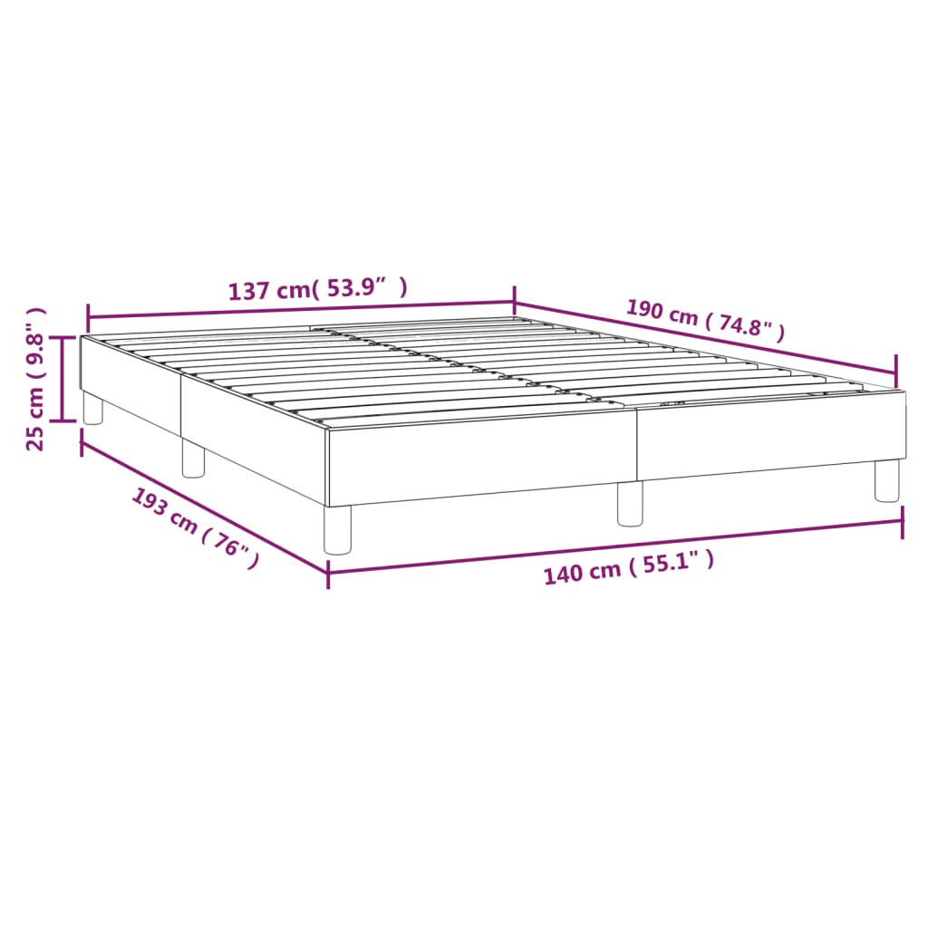 Boxspringbettgestell Hellgrau 140x190 cm Samt