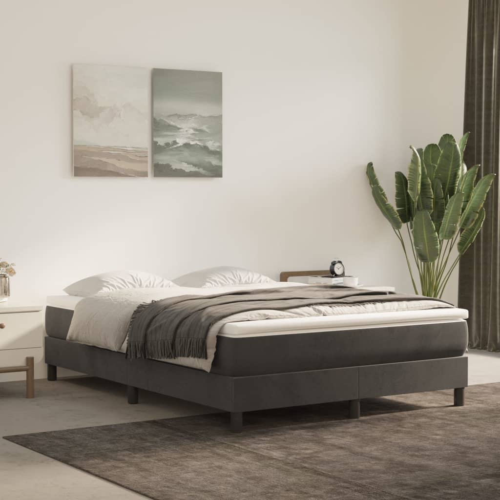 Boxspringbettgestell Dunkelgrau 140x190 cm Samt