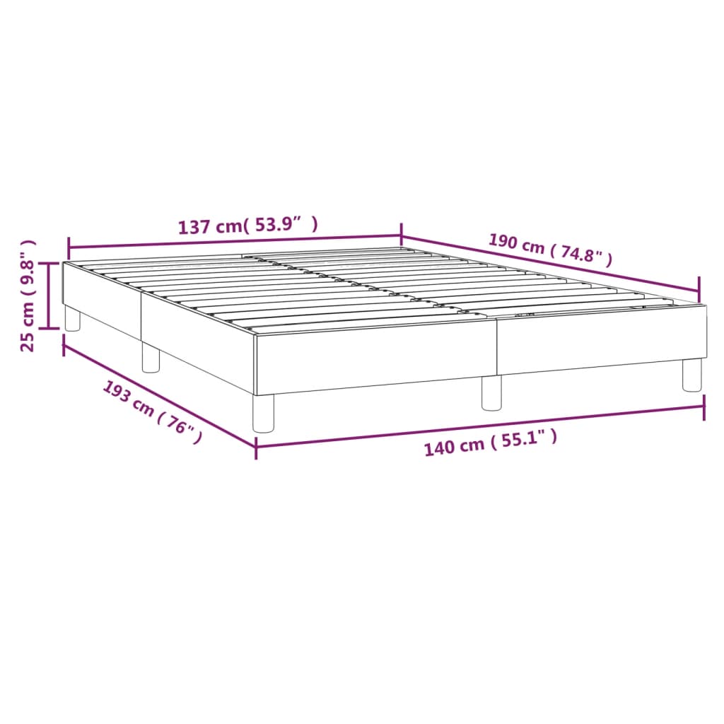 Boxspringbettgestell Schwarz 140x190 cm Samt