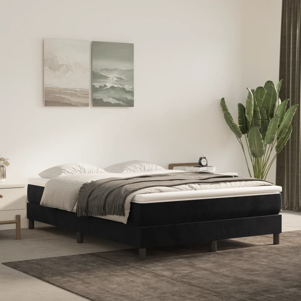 Boxspringbettgestell Schwarz 140x190 cm Samt