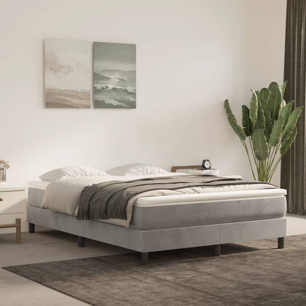 Boxspringbettgestell Hellgrau 140x200 cm Samt