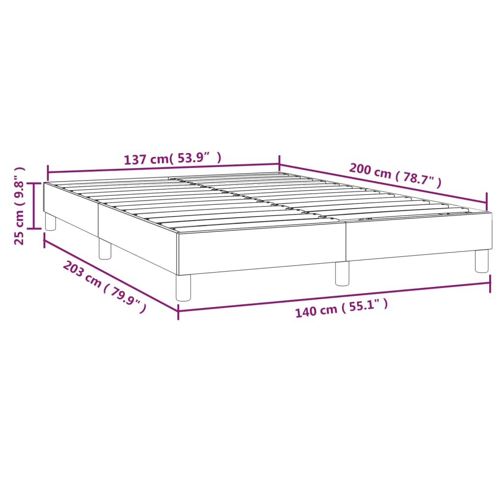 Boxspringbettgestell Schwarz 140x200 cm Samt