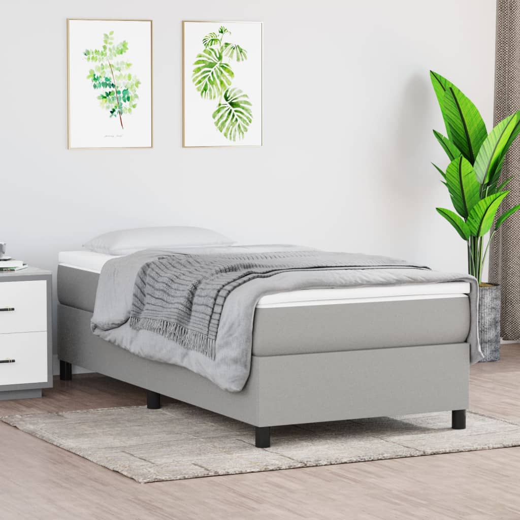 Boxspringbettgestell Hellgrau 90x190 cm Stoff