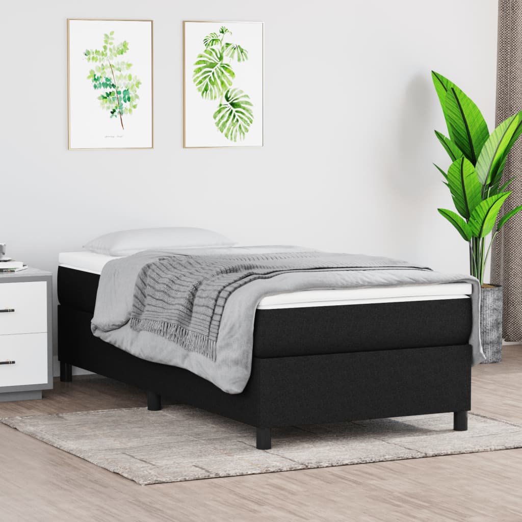 Boxspringbettgestell Schwarz 90x190 cm Stoff