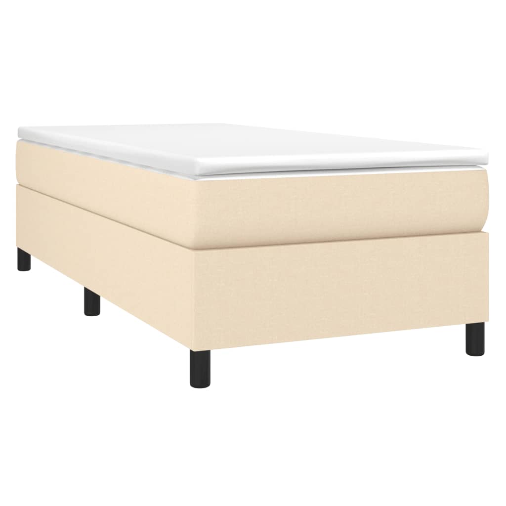 Boxspringbettgestell Creme 90x190 cm Stoff