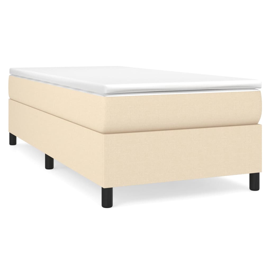 Boxspringbettgestell Creme 90x200 cm Stoff