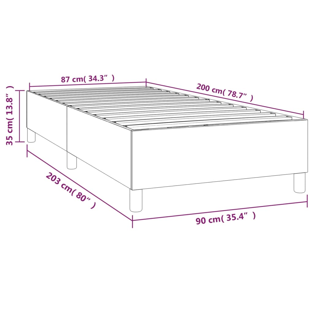 Boxspringbettgestell Blau 90x200 cm Stoff