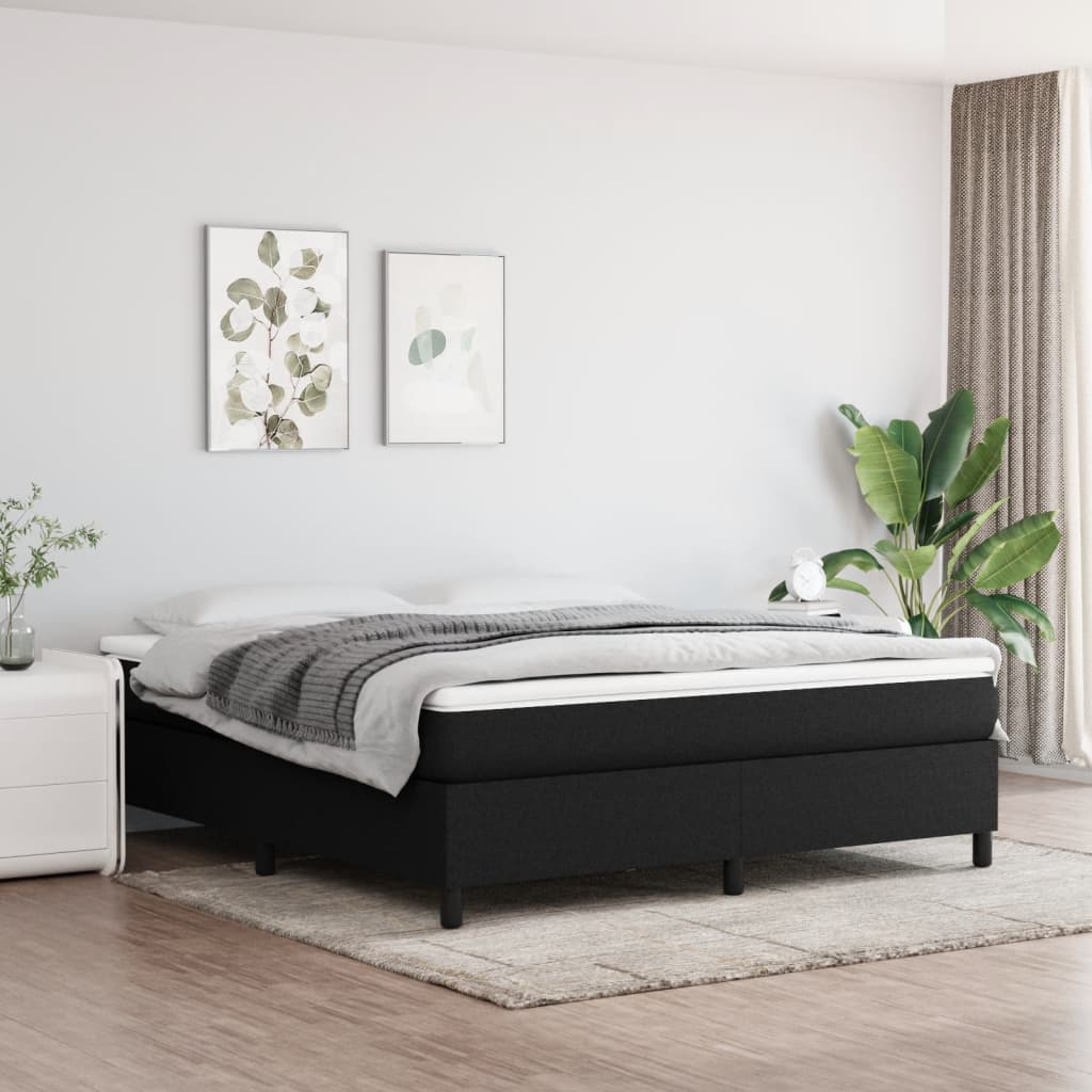 Boxspringbettgestell Schwarz 160x200 cm Stoff