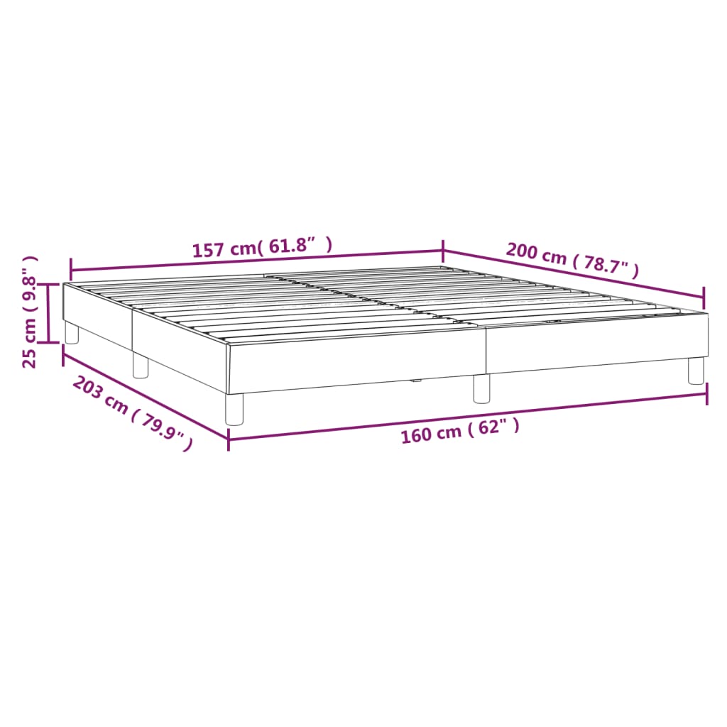 Boxspringbettgestell Dunkelbraun 160x200 cm Stoff