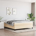 Boxspringbettgestell Creme 160x200 cm Stoff