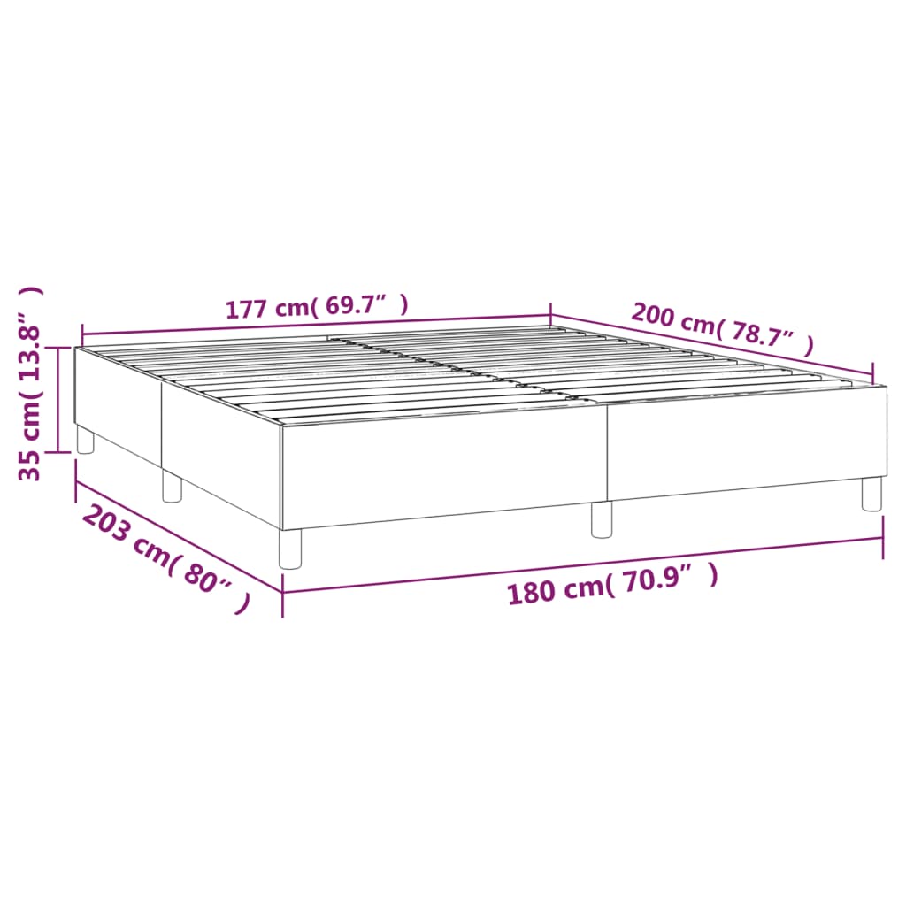 Boxspringbettgestell Creme 180x200 cm Stoff