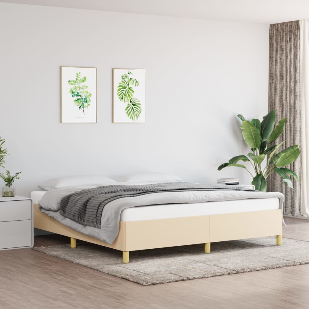 Boxspringbettgestell Creme 180x200 cm Stoff