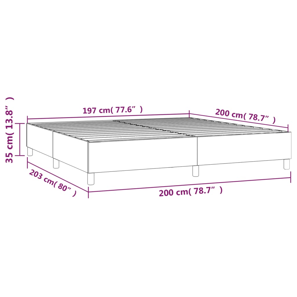 Boxspringbettgestell Dunkelgrau 200x200 cm Stoff