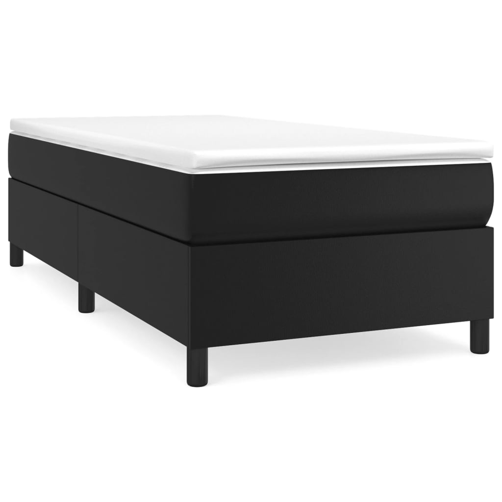 Boxspringbettgestell Schwarz 80x200 cm Kunstleder