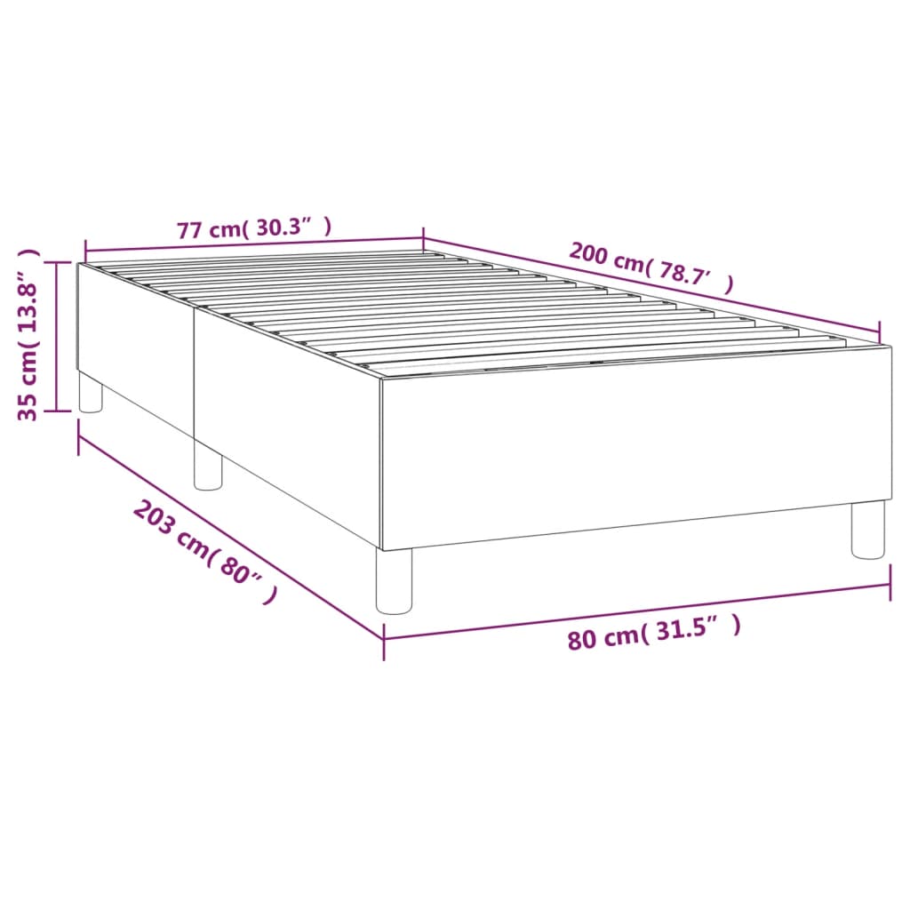 Boxspringbettgestell Weiß 80x200 cm Kunstleder