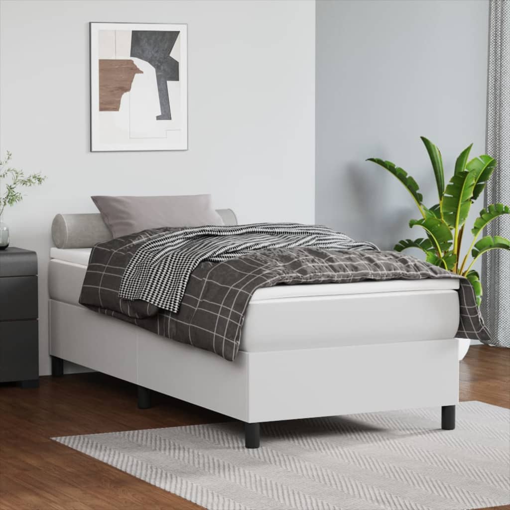 Boxspringbettgestell Weiß 80x200 cm Kunstleder