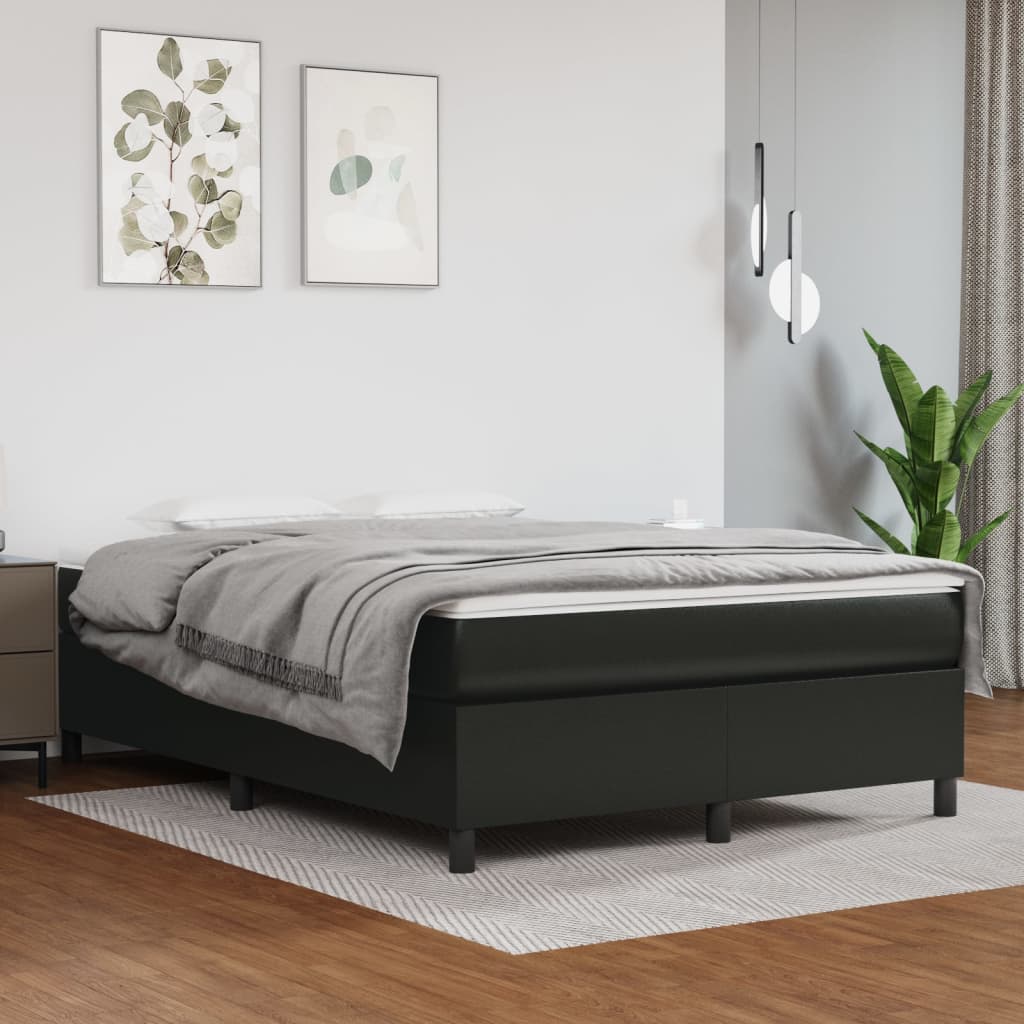 Boxspringbettgestell Schwarz 140x200 cm Kunstleder