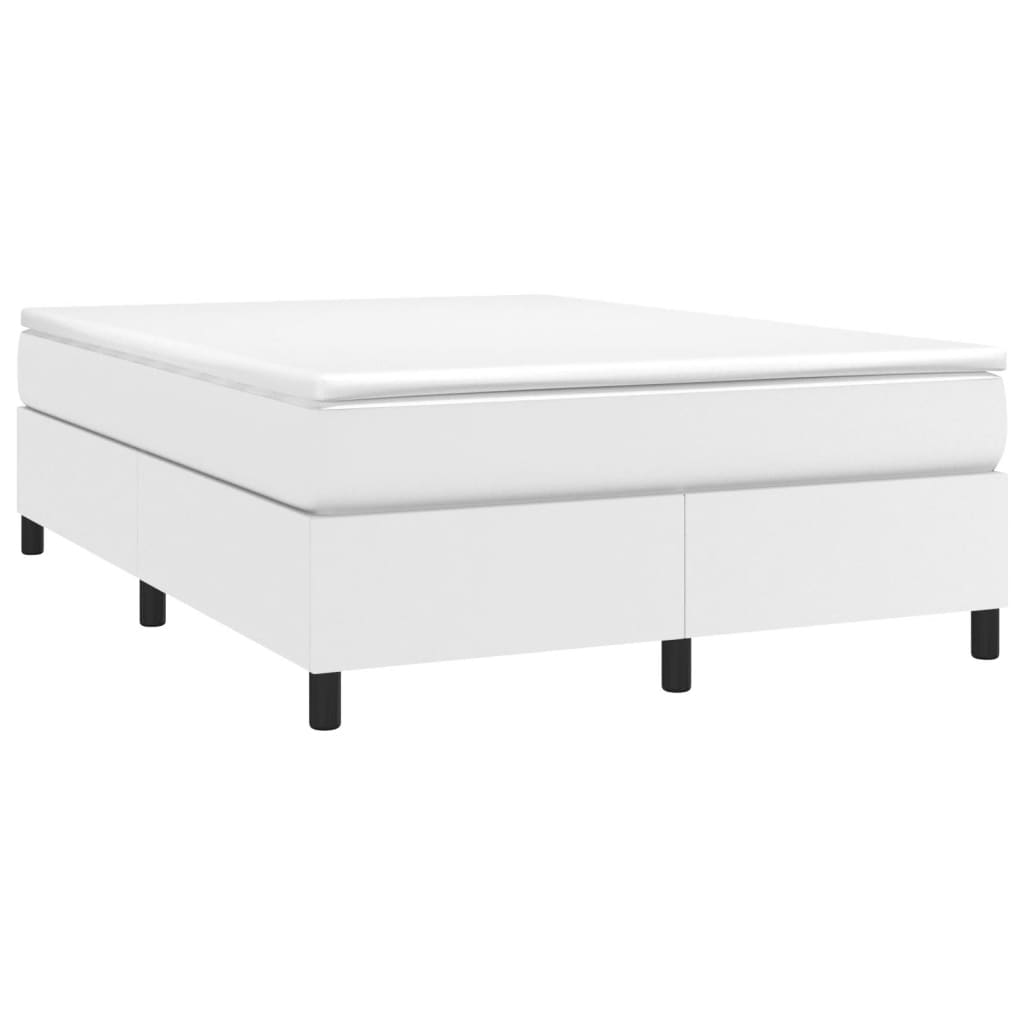 Boxspringbettgestell Weiß 140x200 cm Kunstleder