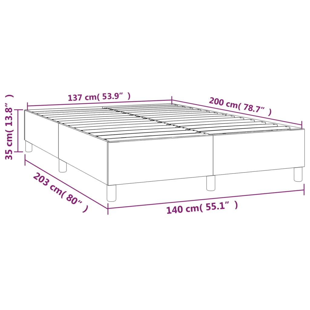 Boxspringbettgestell Creme 140x200 cm Kunstleder