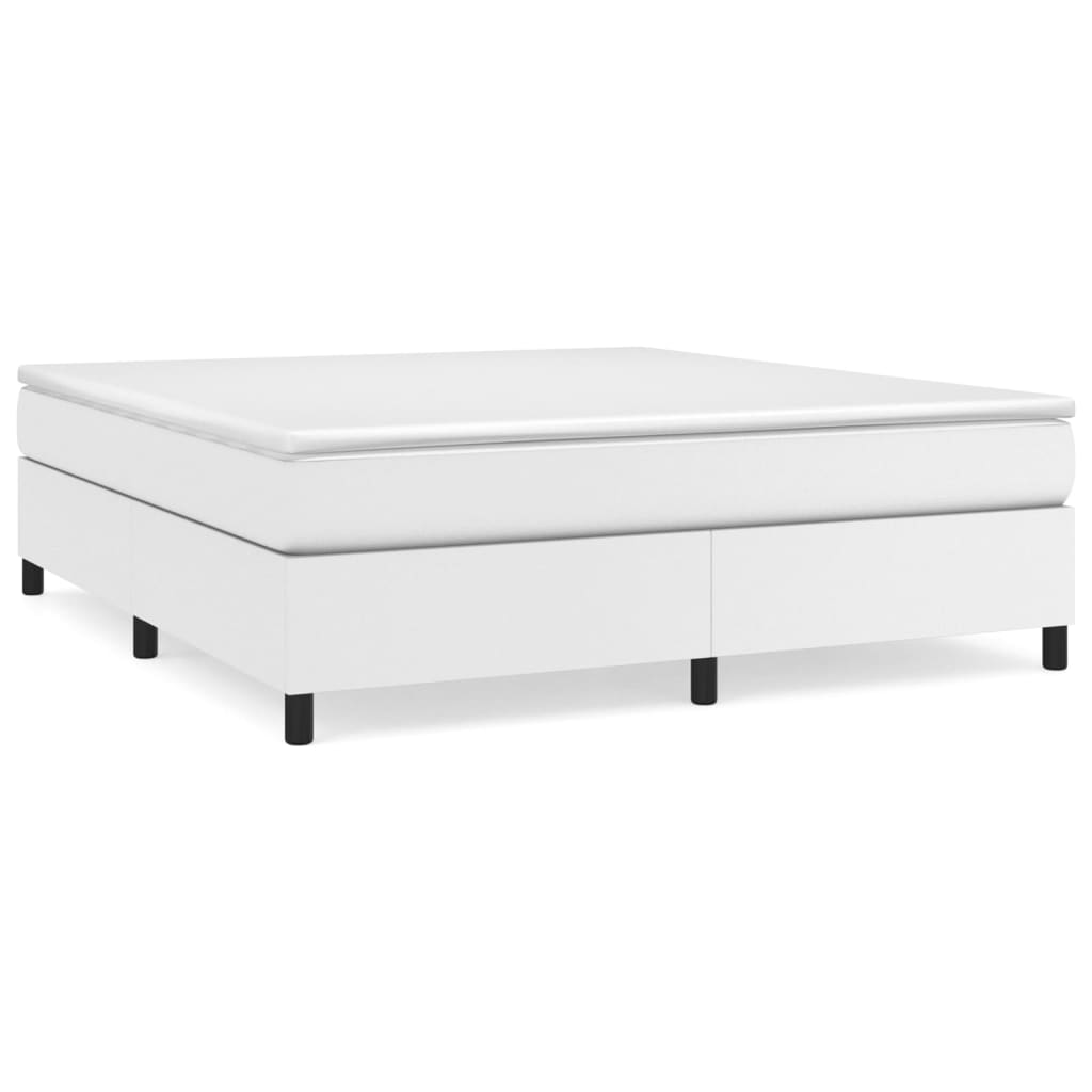Boxspringbettgestell Weiß 160x200 cm Kunstleder