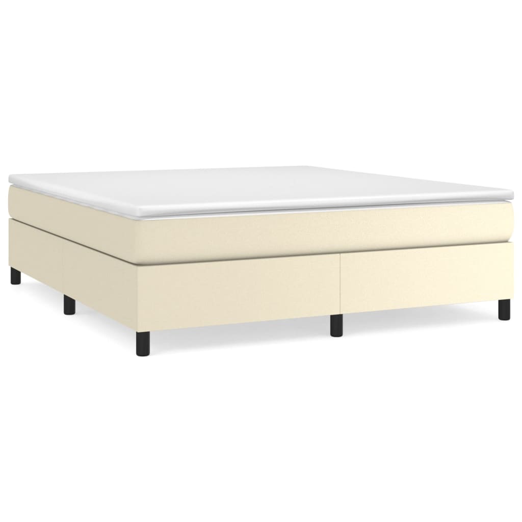 Boxspringbettgestell Creme 160x200 cm Kunstleder