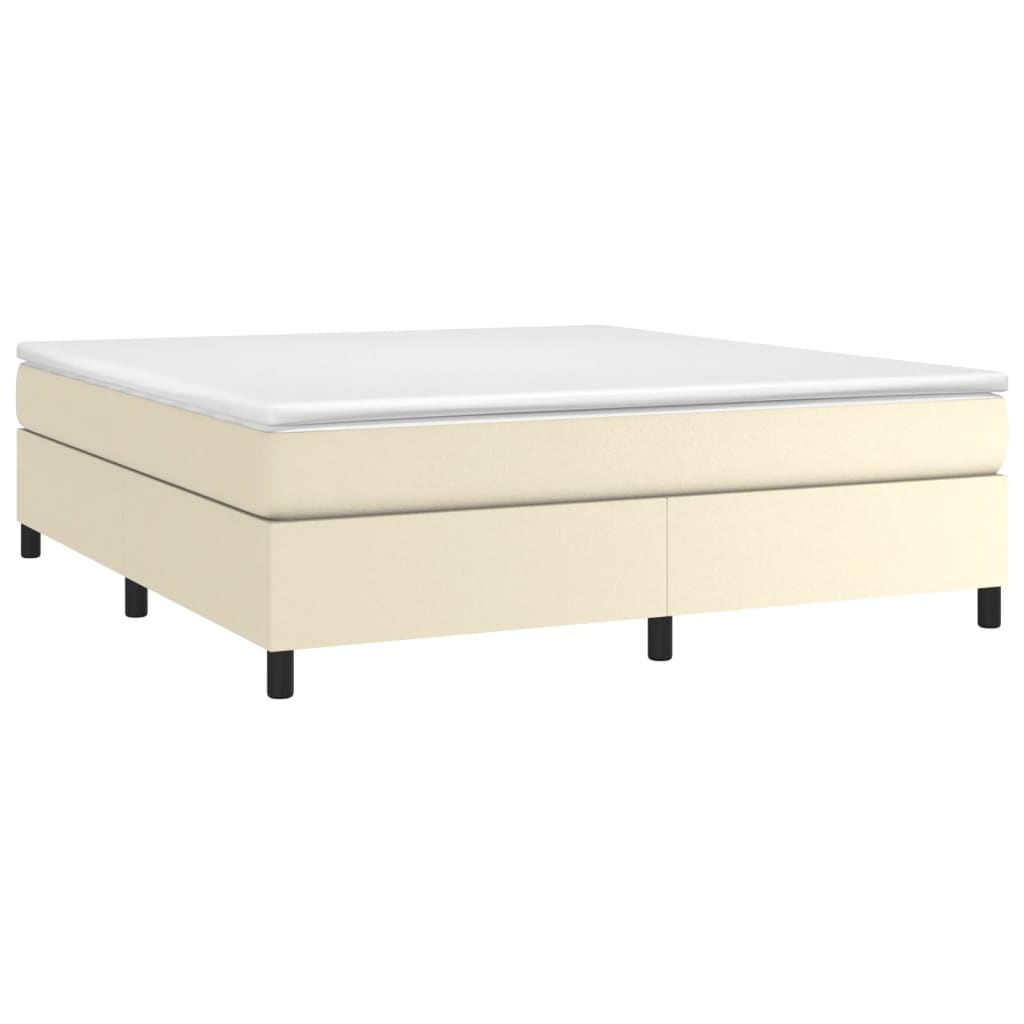 Boxspringbettgestell Creme 160x200 cm Kunstleder