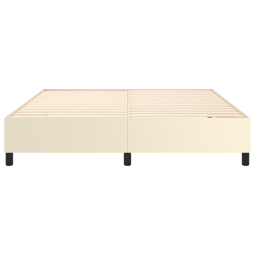 Boxspringbettgestell Creme 160x200 cm Kunstleder