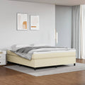 Boxspringbettgestell Creme 160x200 cm Kunstleder
