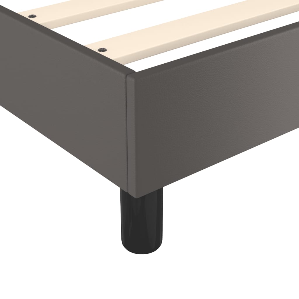 Boxspringbettgestell Grau 160x200 cm Kunstleder