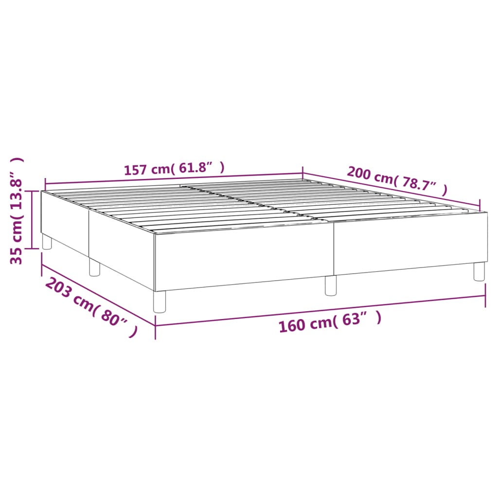 Boxspringbettgestell Grau 160x200 cm Kunstleder