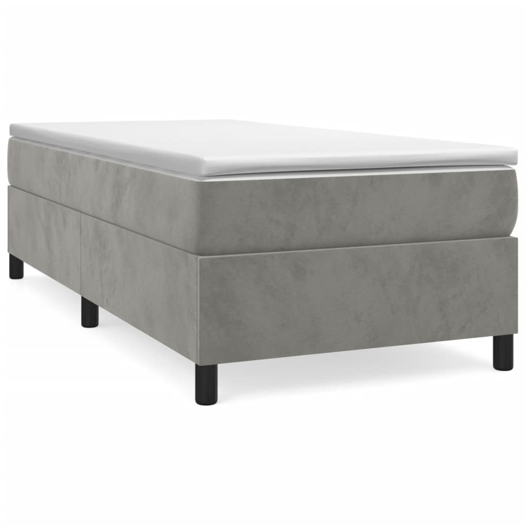 Boxspringbettgestell Hellgrau 100x200 cm Samt