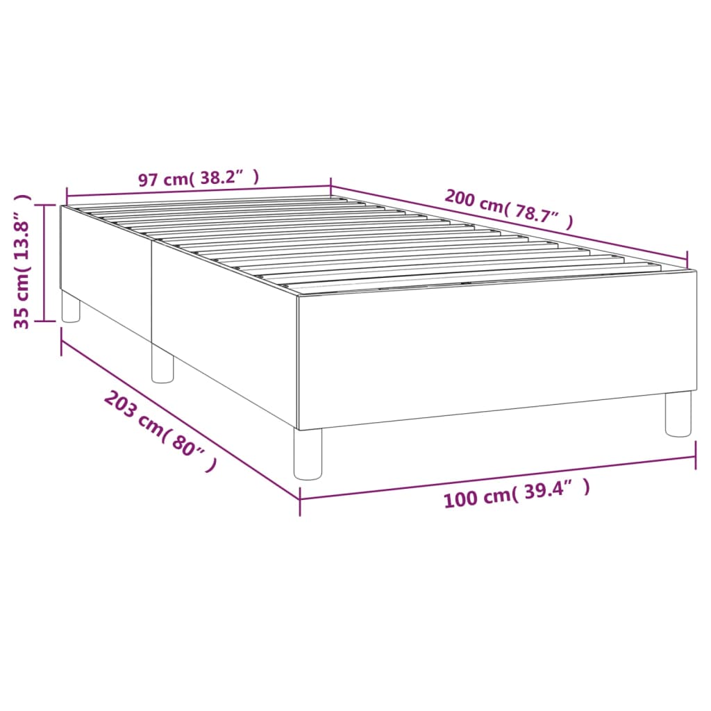 Boxspringbettgestell Hellgrau 100x200 cm Samt