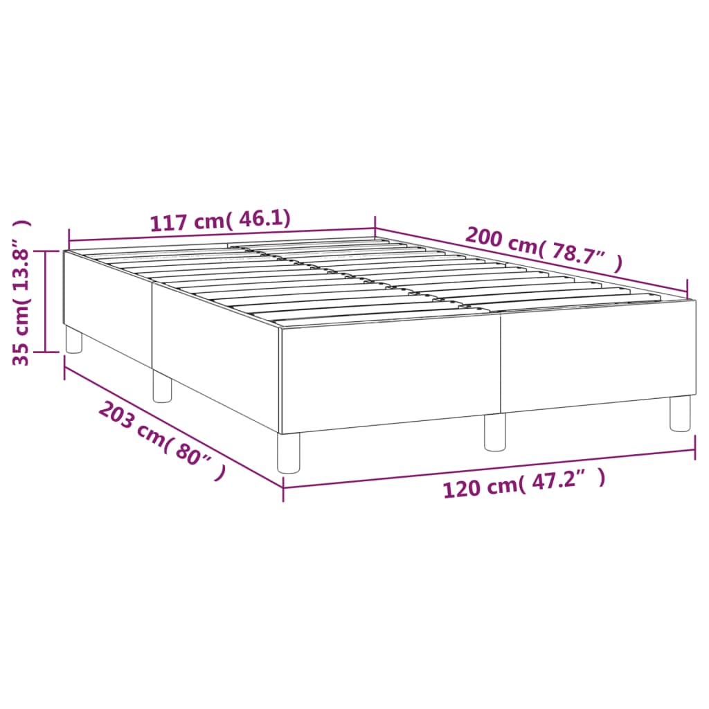 Boxspringbettgestell Hellgrau 120x200 cm Samt