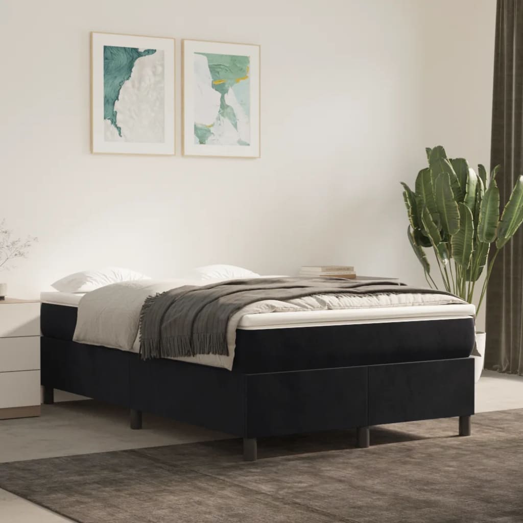 Boxspringbettgestell Schwarz 120x200 cm Samt
