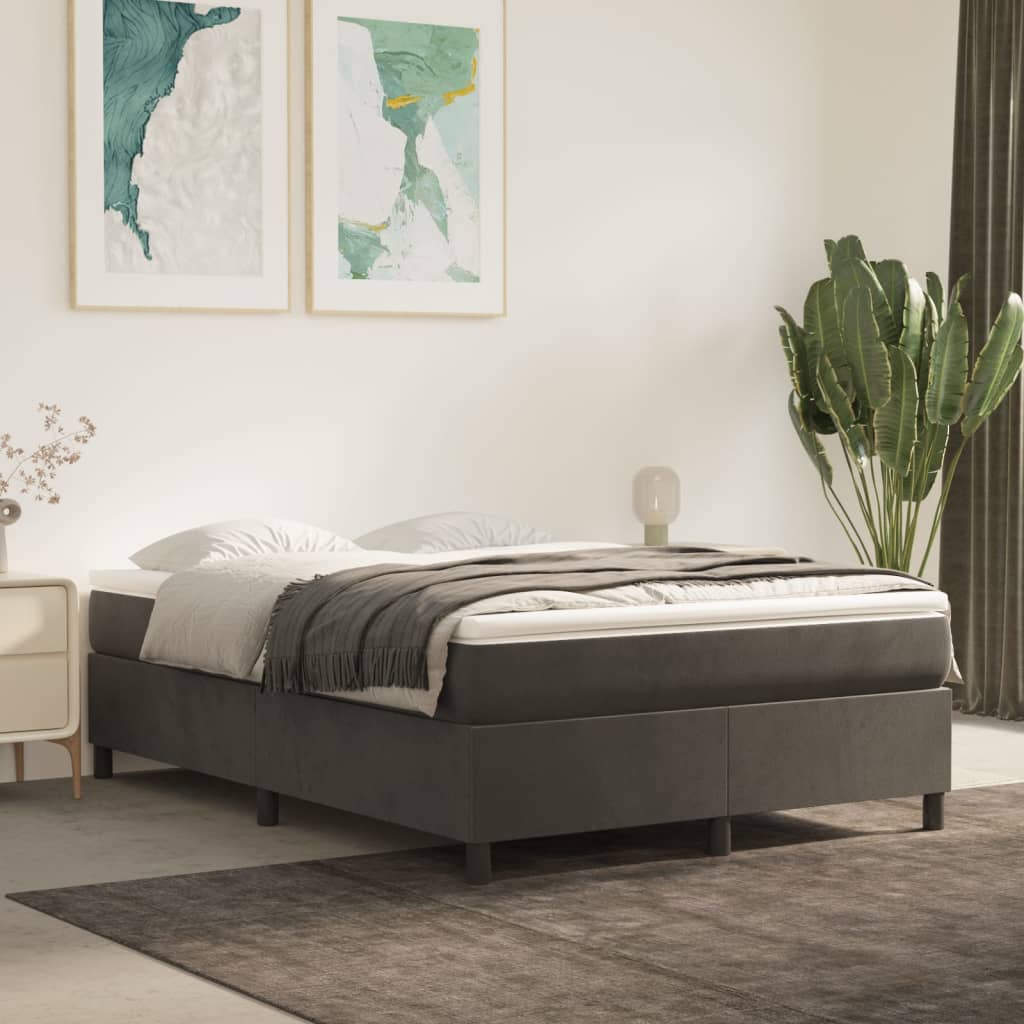 Boxspringbettgestell Dunkelgrau 140x190 cm Samt