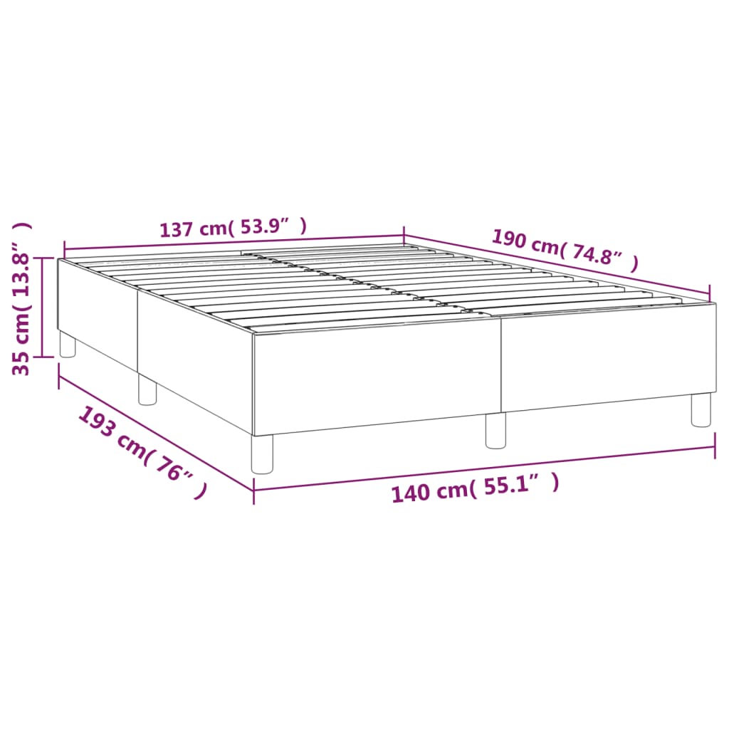 Boxspringbettgestell Schwarz 140x190 cm Samt