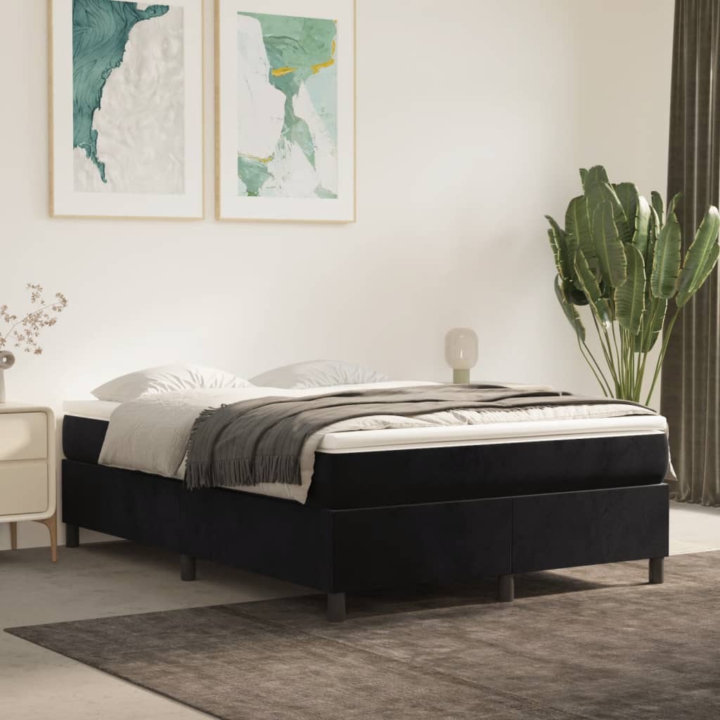 Boxspringbettgestell Schwarz 140x190 cm Samt